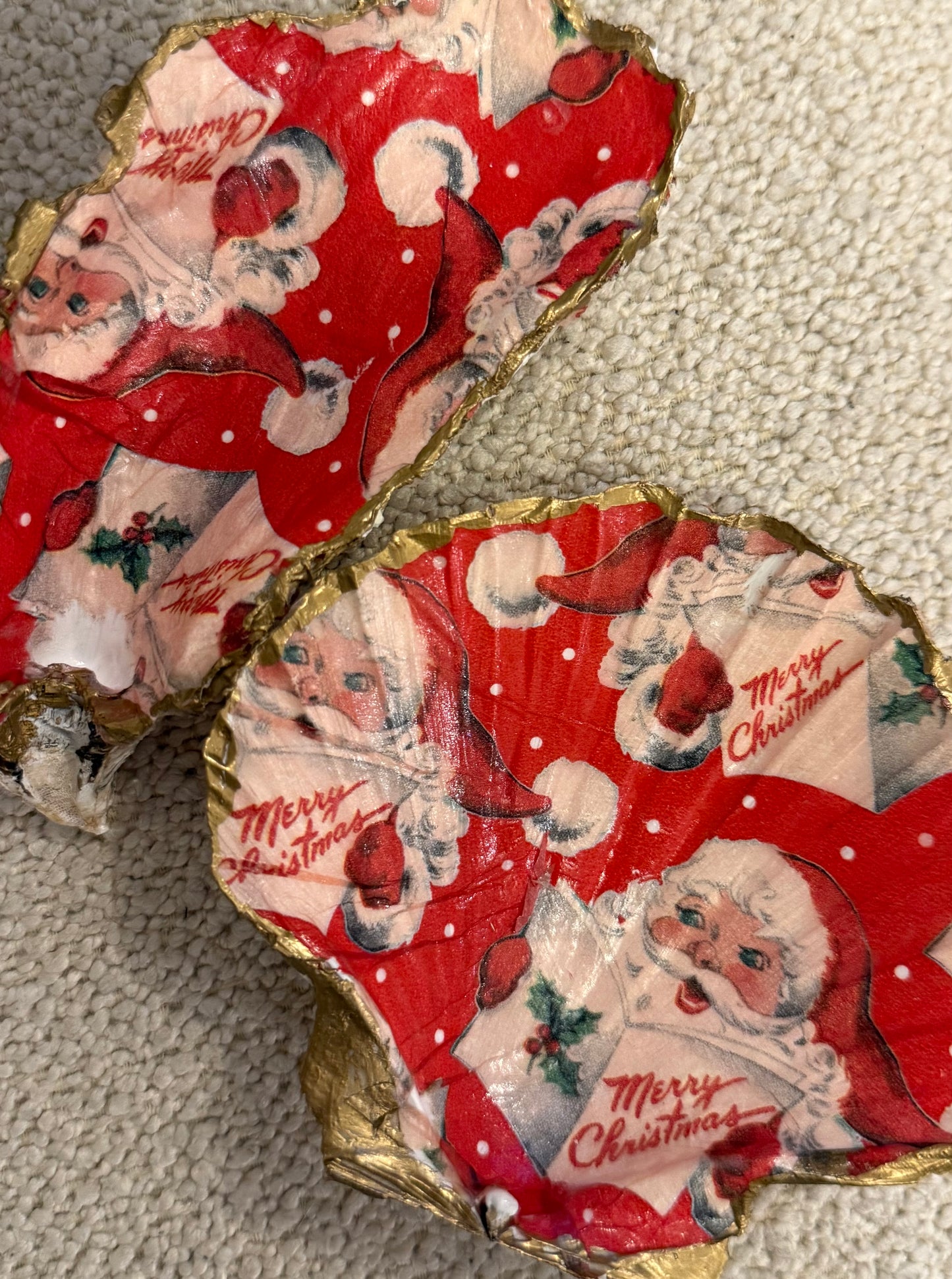 Christmas decoupage Sea & Oyster shells, trinket dishes & decorations @ The Walled Garden Friday 19th December 10-1pm