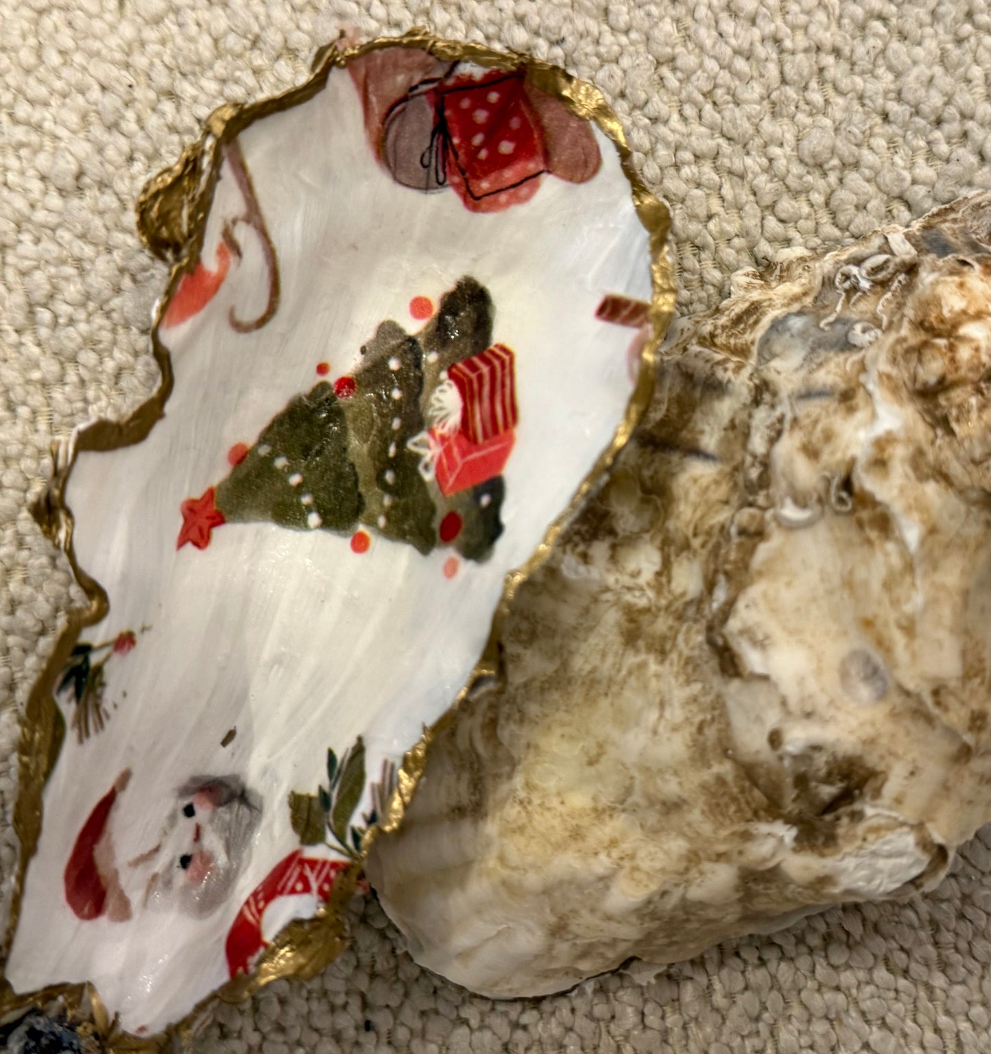 Christmas decoupage Sea & Oyster shells, trinket dishes & decorations @ The Walled Garden Friday 19th December 10-1pm